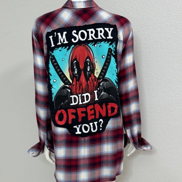 Pendleton Tops - Deadpool Upcycled Gap/Pendleton Plaid Shacket